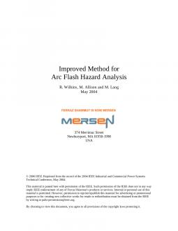 Cover of Improved Method for Arc Flash Hazard Analysis - White Paper