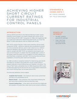 Cover of SCN1 - Achieving Higher Short Circuit Current Ratings for Industrial Control Panels - Tech Topic
