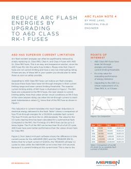 Cover of Reduce Arc Flash Energies by Upgrading to a6d Class RK-1 Fuses