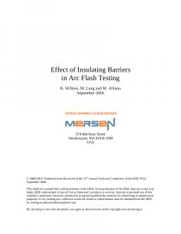 Cover of Effect of Insulating Barriers in Arc Flash Testing - White Paper