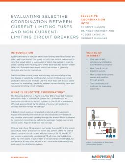 Cover of SC1 - Evaluating Selective Coordination Current Limiting Fuses Circuit Breakers - Tech Topic