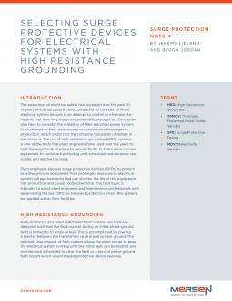 Cover of SPN4 - Selecting Surge Protective Devices - Tech Topic